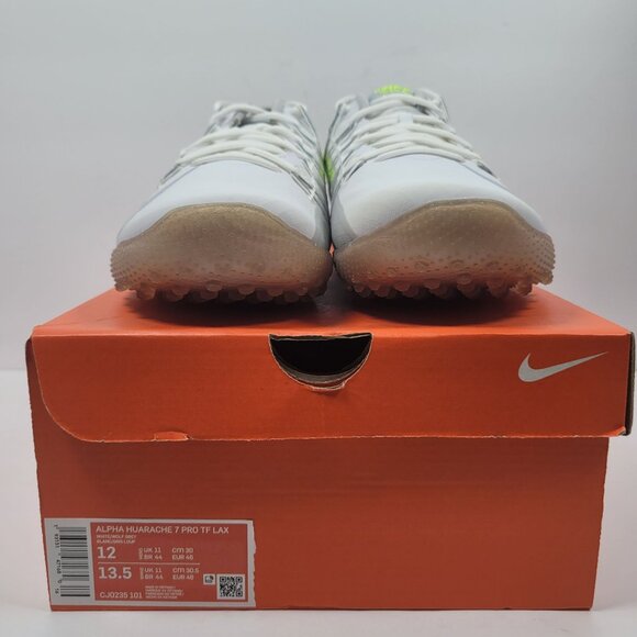 Nike Alpha Huarache 7 Pro TF Lax Men's White Gray Shoes CJ0235-101 US Sz 12 NWB - Picture 2 of 10